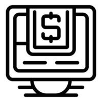 Online computer plan icon outline vector. System charge vector