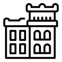 Lisbon city tower icon outline vector. Slender fortress vector