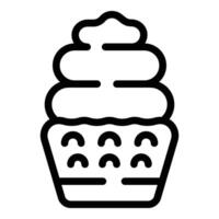 Cup cake cream icon outline vector. Cook nozzle vector