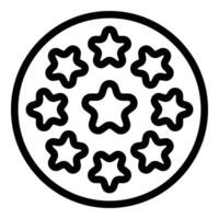 estrella boquilla icono contorno vector. pastel cocinar crema vector