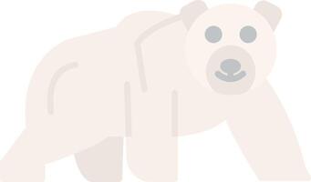 Polar Bear Flat Light Icon vector