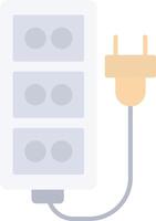 Extension Cord Flat Light Icon vector