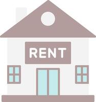 House for Rent Flat Light Icon vector