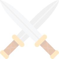 Two Swords Flat Light Icon vector