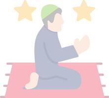 Offering Prayer Flat Light Icon vector