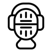 Microphone spanish lesson icon outline vector. Program lexicon vector
