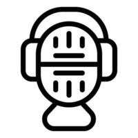 Microphone spanish lesson icon outline vector. Program lexicon vector