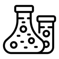 Boiling chemical flask icon outline vector. Lady tech expert vector