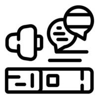 Spanish lesson sound icon outline vector. Learn podcast vector
