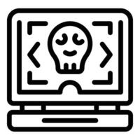 Computer hacker attack icon outline vector. Cyber security vector