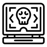 Computer hacker attack icon outline vector. Cyber security vector