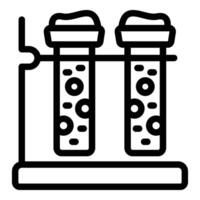 Chemistry test tubes icon outline vector. Lady expert vector