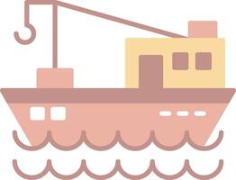 Fishing Boat Flat Light Icon vector