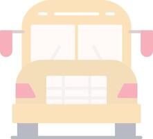 School Bus Flat Light Icon vector