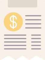 Receipt Flat Light Icon vector