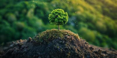 AI generated The resilience of nature in the face of environmental challenges. The regenerative power of ecosystems, emphasizing the importance of protecting and restoring our planet photo