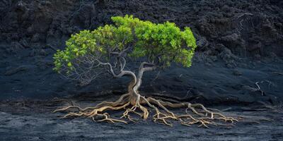 AI generated The resilience of nature in the face of environmental challenges. The regenerative power of ecosystems, emphasizing the importance of protecting and restoring our planet photo