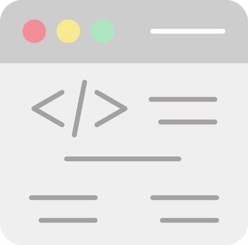 Web Coding Flat Light Icon vector