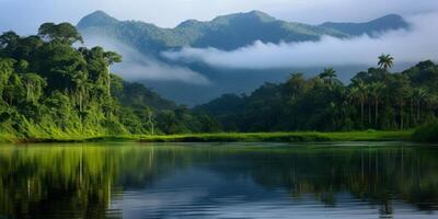 AI generated The breathtaking beauty of our Earth, from lush rainforests. Explore images that showcase the diversity of landscapes, emphasizing the need to conserve and cherish these natural wonders photo