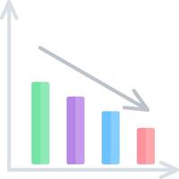 Bar Chart Flat Light Icon vector