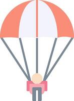 Parachuting Flat Light Icon vector