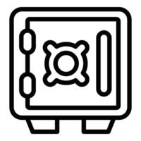 Treasure deposit box icon outline vector. Metal secure vector