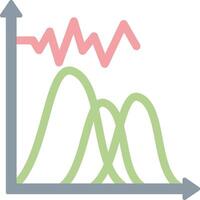 Wave Chart Flat Light Icon vector