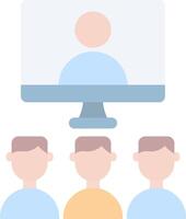 Virtual Class Flat Light Icon vector