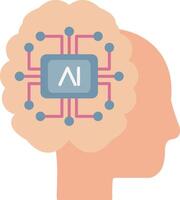 Artificial Intelligence Flat Light Icon vector