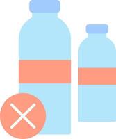 No Plastic Bottles Flat Light Icon vector