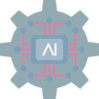 Artificial Intelligence Flat Light Icon vector