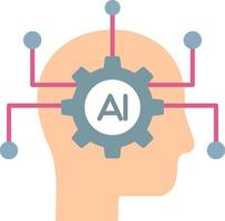 Artificial Intelligence Flat Light Icon vector
