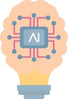 Artificial Intelligence Flat Light Icon vector