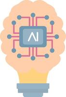 Artificial Intelligence Flat Light Icon vector