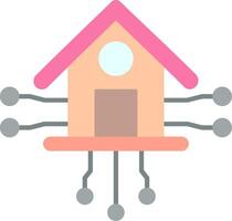 inteligente hogar plano ligero icono vector