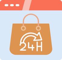 24 Hours Flat Light Icon vector