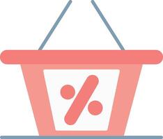 Shopping Basket Flat Light Icon vector