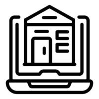 Online rent apartment icon outline vector. House building vector