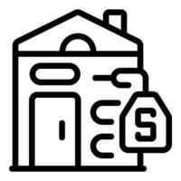 Rent house icon outline vector. New apartment vector