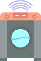 Smart Washing Machine Flat Light Icon vector