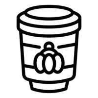 Pumpkin frappe icon outline vector. Java coffee vector