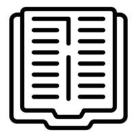 Repository book icon outline vector. Peruse view vector