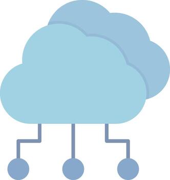 Cloud Computing Flat Light Icon vector