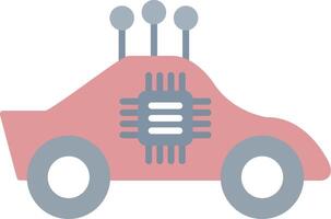 Autonomous Car Flat Light Icon vector