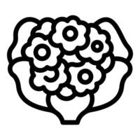 Flower cabbage icon outline vector. Vitamin organic vector