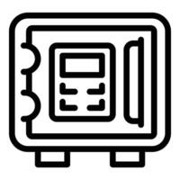 Code deposit box icon outline vector. Security locker vector