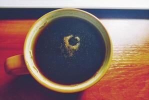 A cup of tea with cinnamon, the concept of space in a cup photo