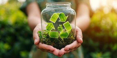 AI generated Witness the transition towards sustainable living with visuals of eco friendly practices. Zero waste lifestyles, inspire a commitment to making positive changes for a healthier planet photo