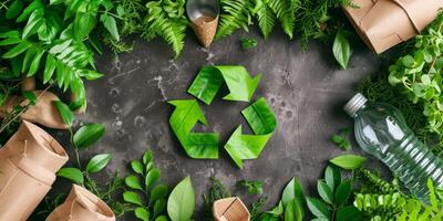 AI generated Witness the transition towards sustainable living with visuals of eco friendly practices. Zero waste lifestyles, inspire a commitment to making positive changes for a healthier planet photo