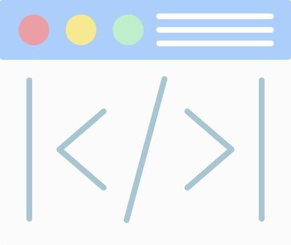 codificación plano ligero icono vector